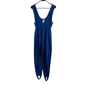 Vtg 80s Stirrup Pants Jumpsuit Sz M (fits a Modern S) Hang Ten Royal Blue